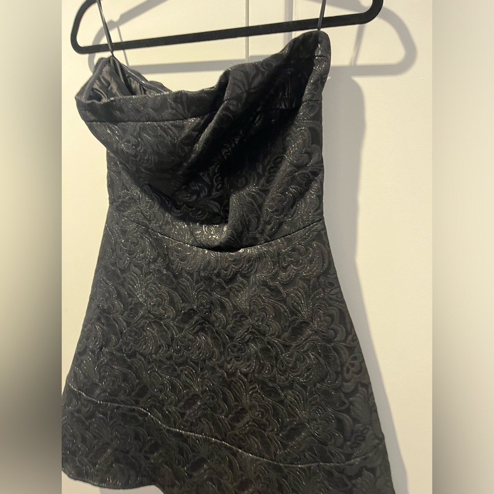 Express Strapless black dress with pattern. Fit and Flare. Size 12